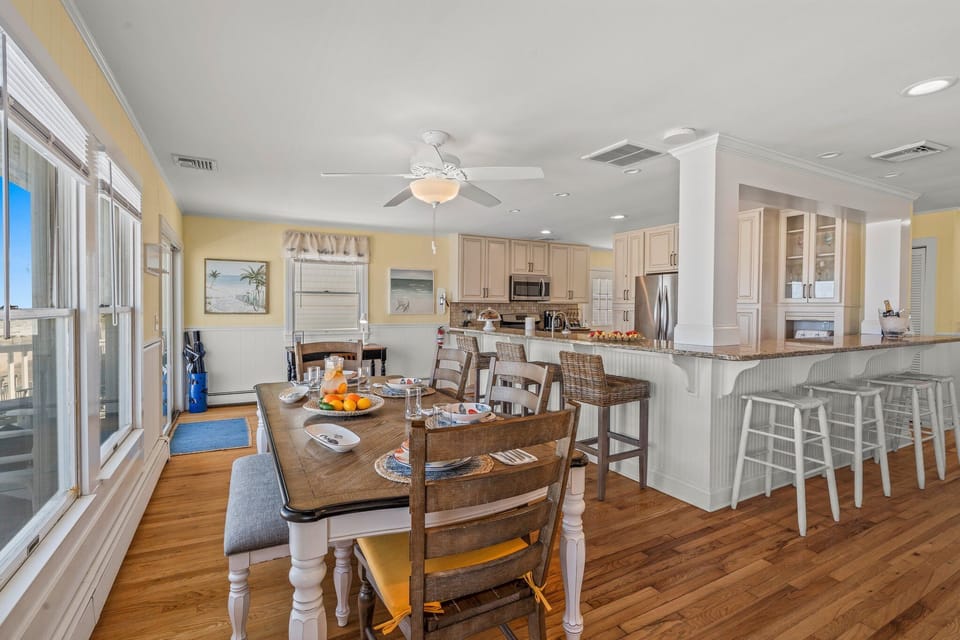 Open concept dining. 