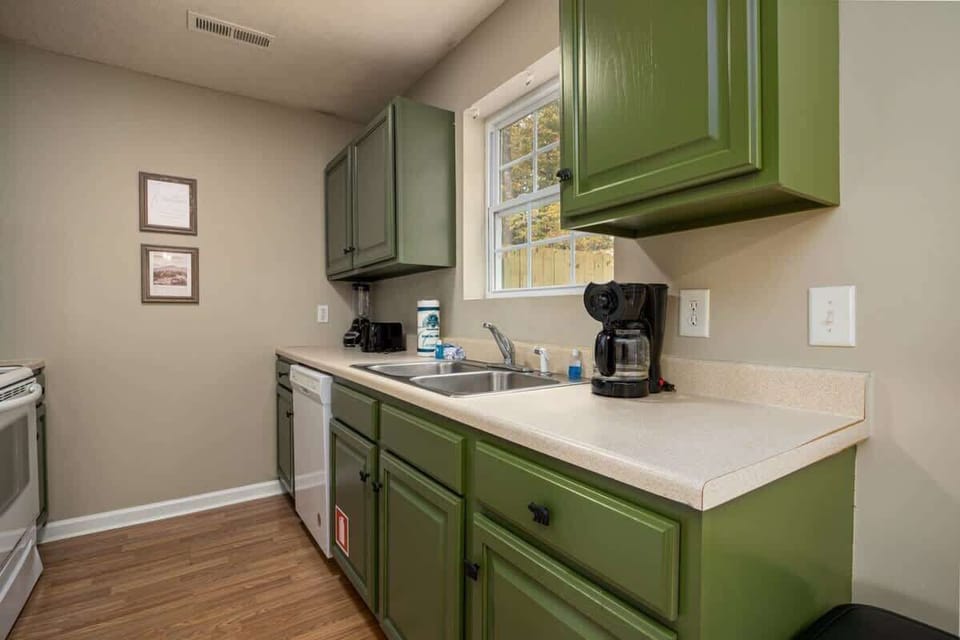 Our kitchen has all the essential cookware and dishware you need, but feel free to bring your own as well! There's plenty of room!