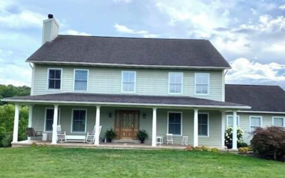 Have a glass of wine after the game and enjoy the view from the porch swing.