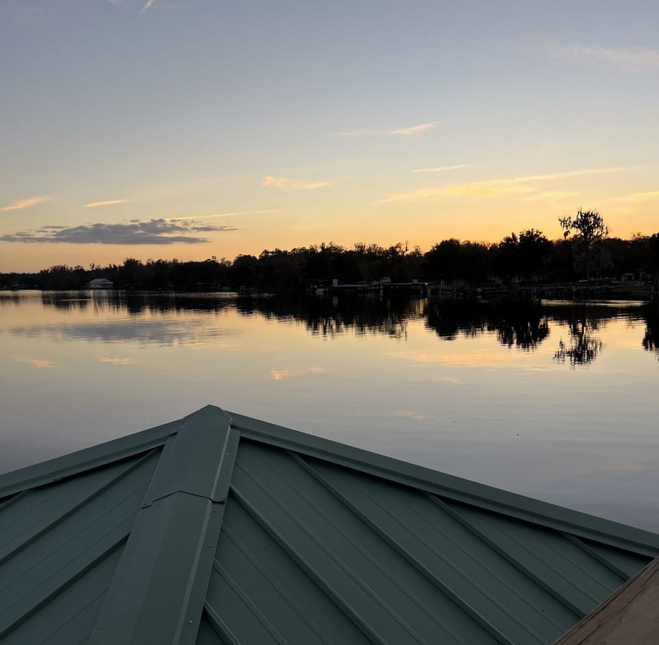 Sunset from upper deck of dock