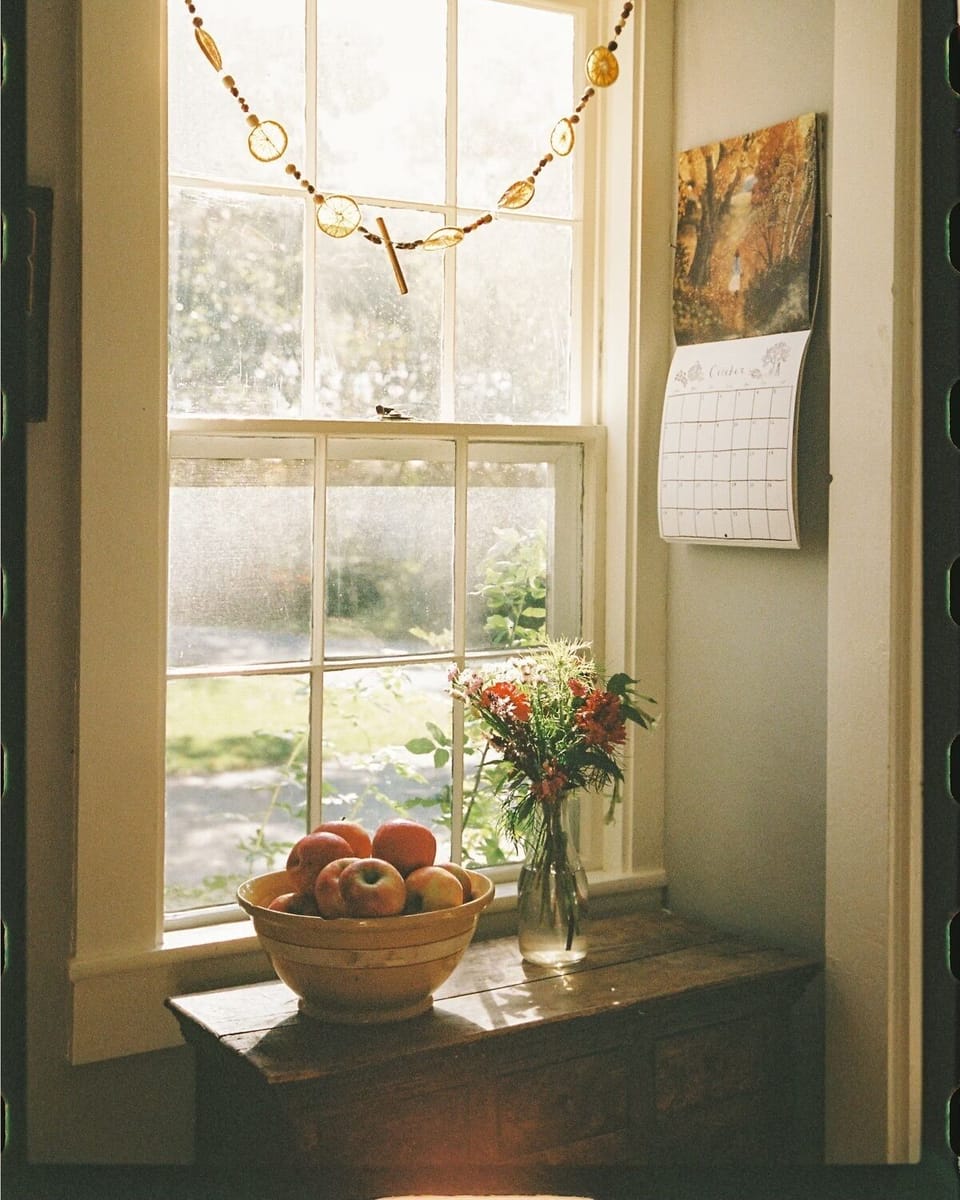 Autumn light in the farmhouse kitchen