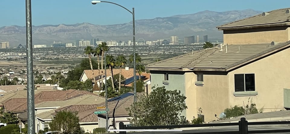 Las vegas strip views from front yard. Pictures don't do this view justice.