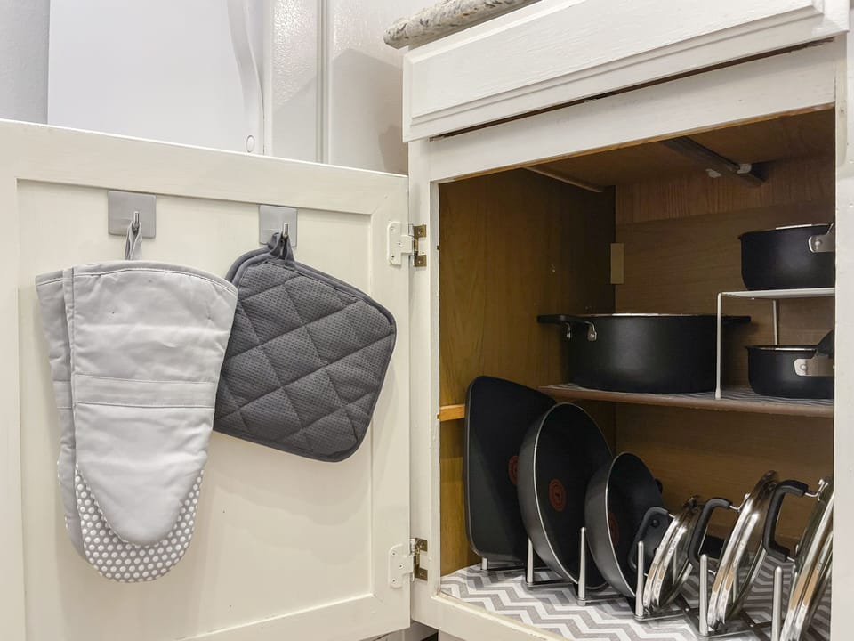 Pots, Pans with lids, ready for your chef skills!