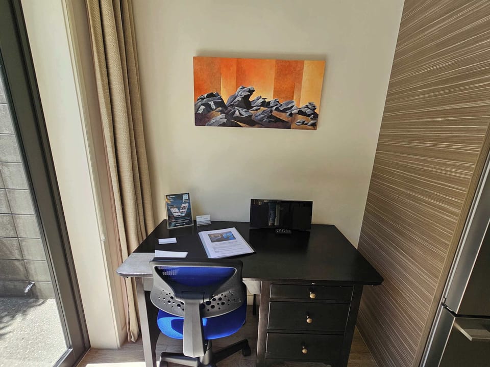 Workspace with Large Desk - A Side with back Patio Access