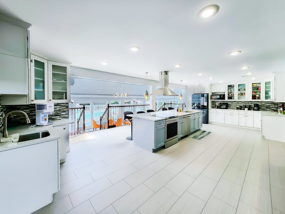 Gourmet chef’s kitchen with quartz counters and high-end appliances