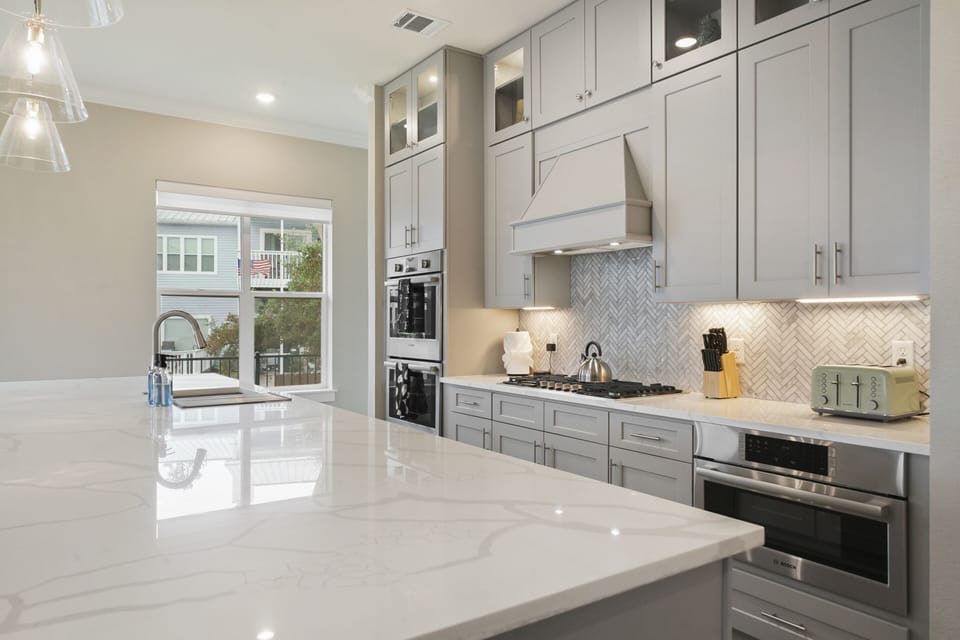 Beautiful kitchen with lots of light.  