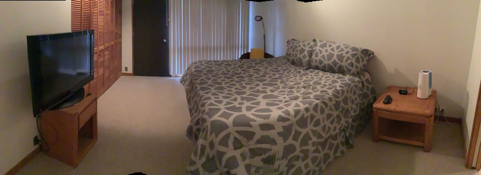 1st floor king bedroom with new mattress and attached bathroom