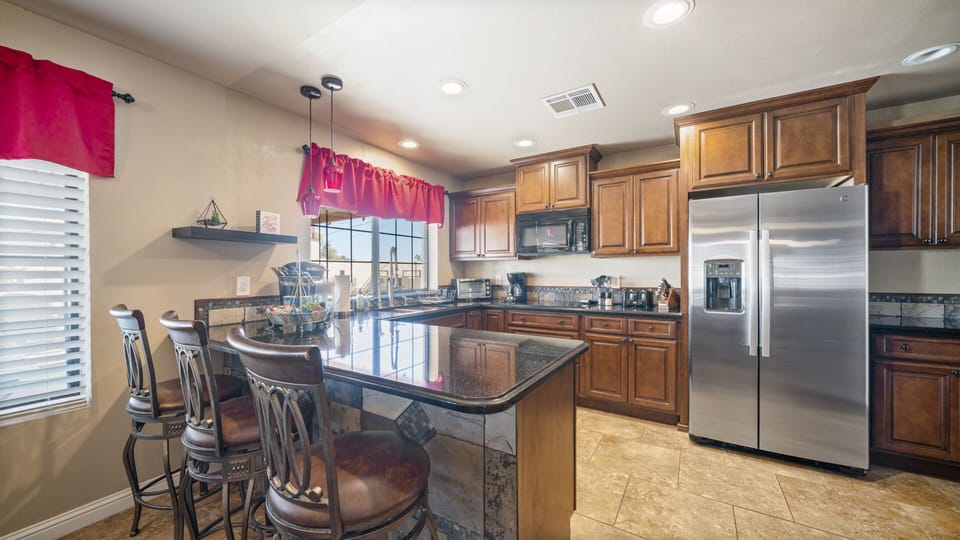 Large kitchen with lots of counter space for cooking/baking