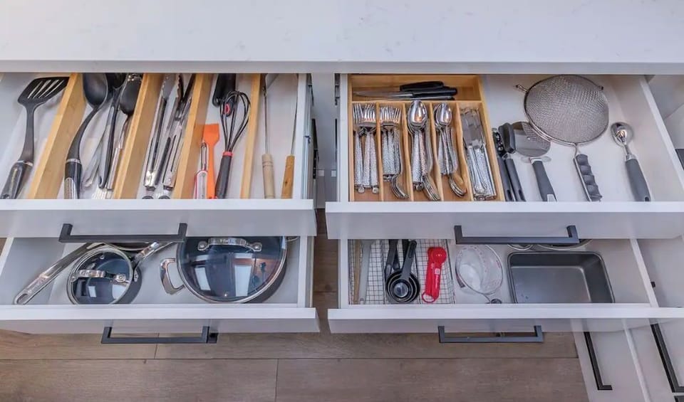 Fully stocked kitchen that has everything you need to serve all your loved ones.