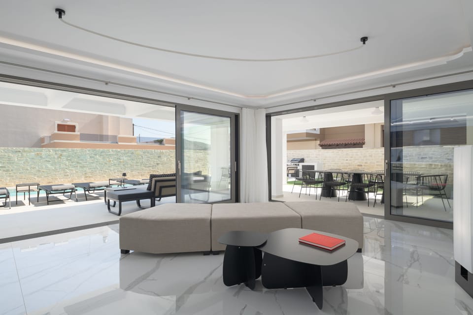 An aspect of the amazing kitchen and loving area with direct access to outdoors.