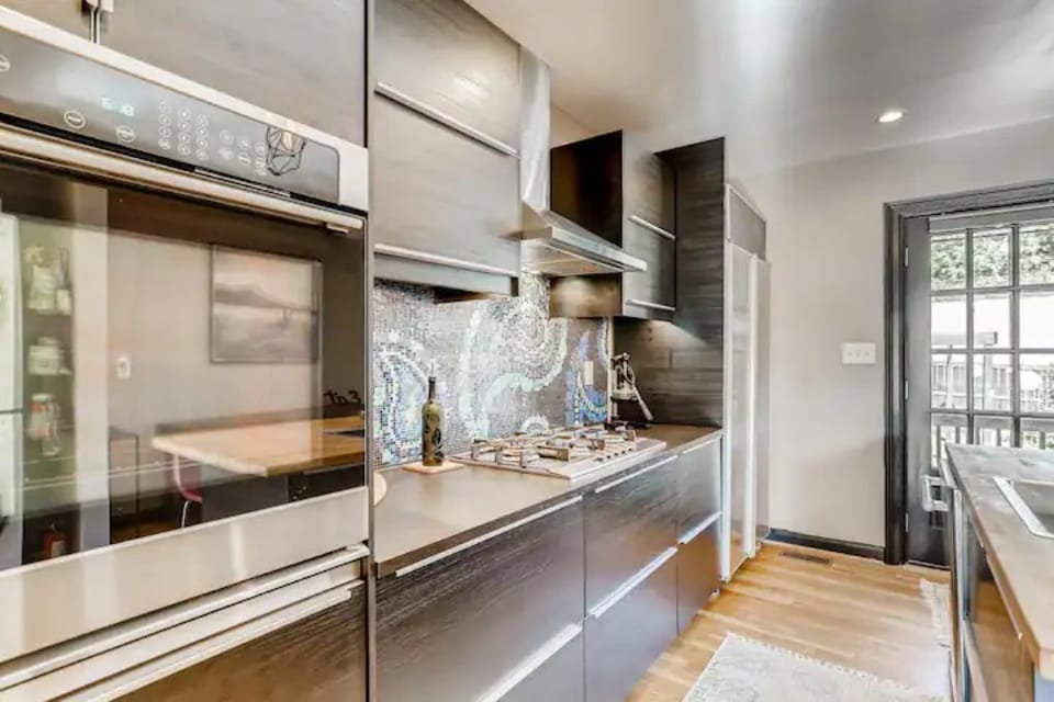 Designer kitchen with lighted drawers