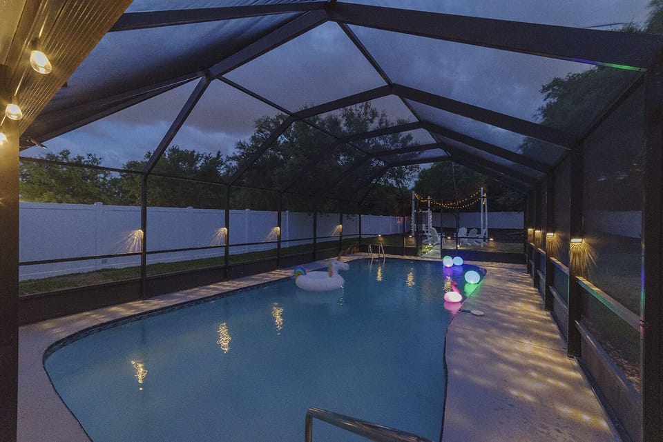 Spacious pool. 13 ft (width) x 30 ft ( length) and 5 feet deep