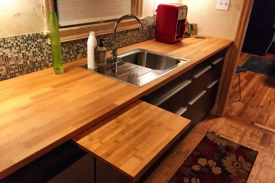 The kitchen has what you need to cook a small meal