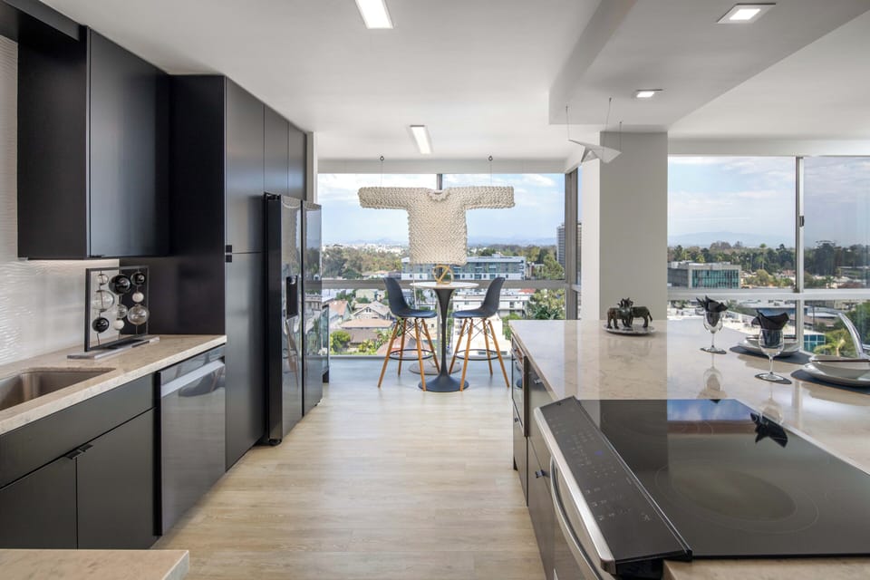 Enjoy your coffee overlooking the city.