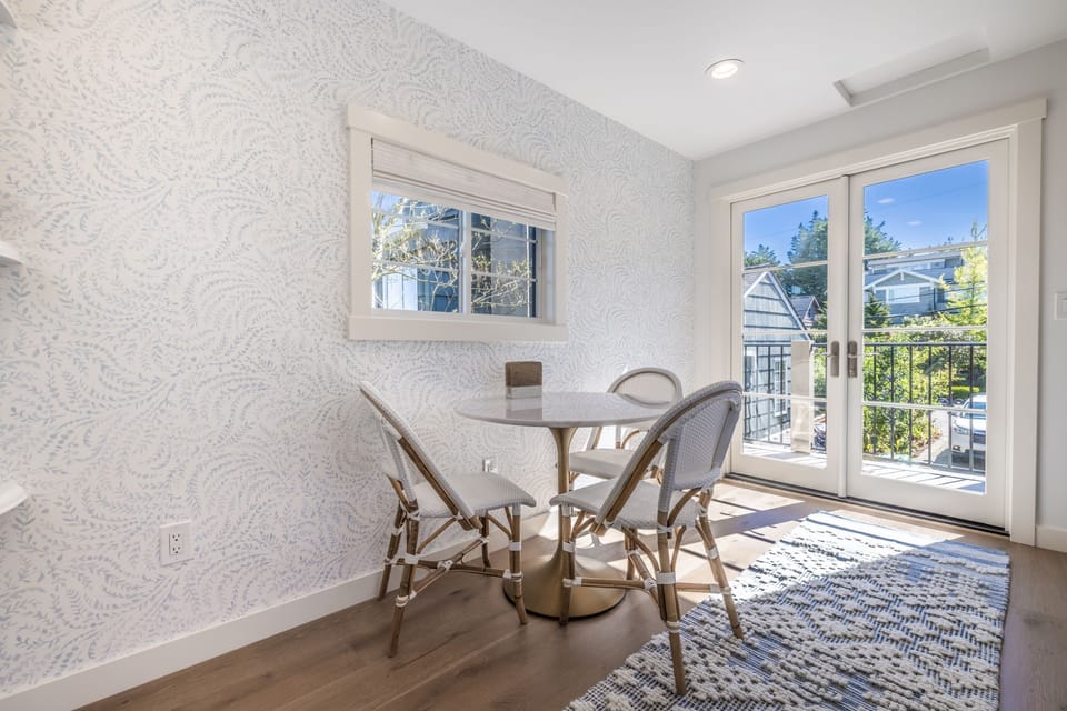 Step out onto the front balcony for some fresh air