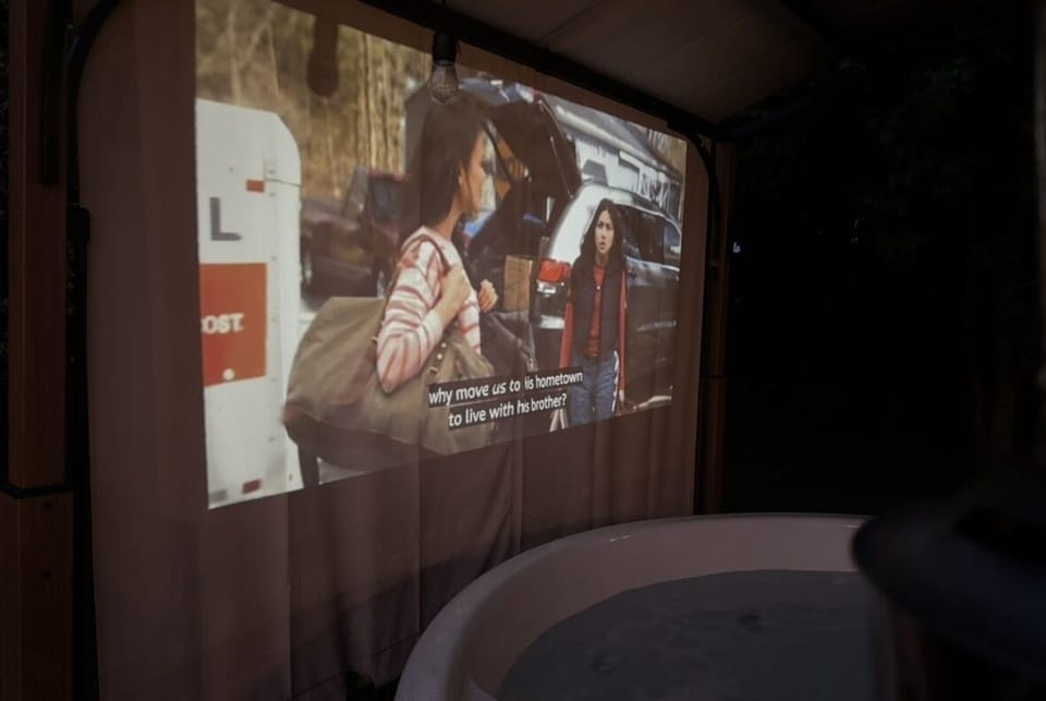 Movie in the Hot Tub