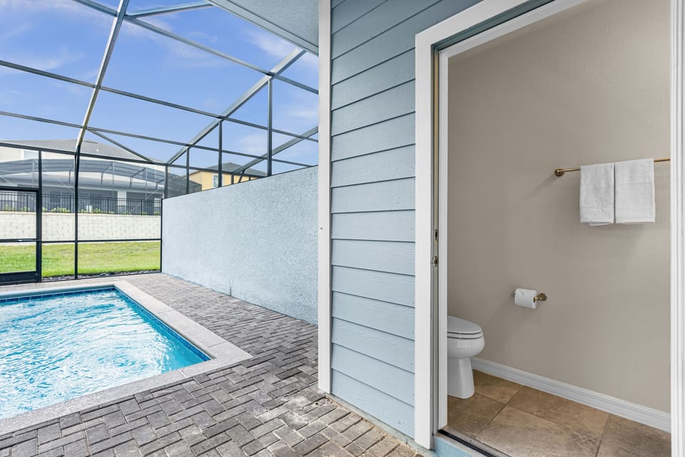 Outdoor bathroom.