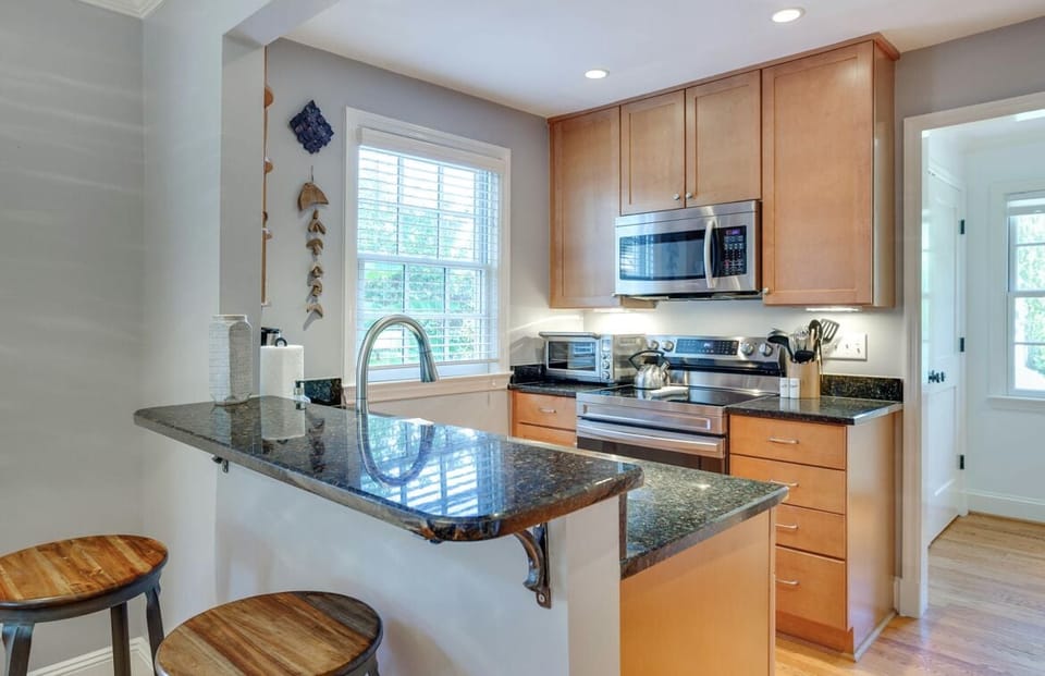 Kitchen with bar seating 