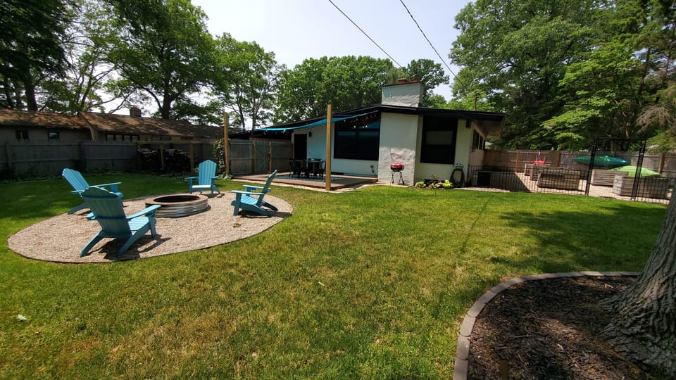 Fenced in backyard 