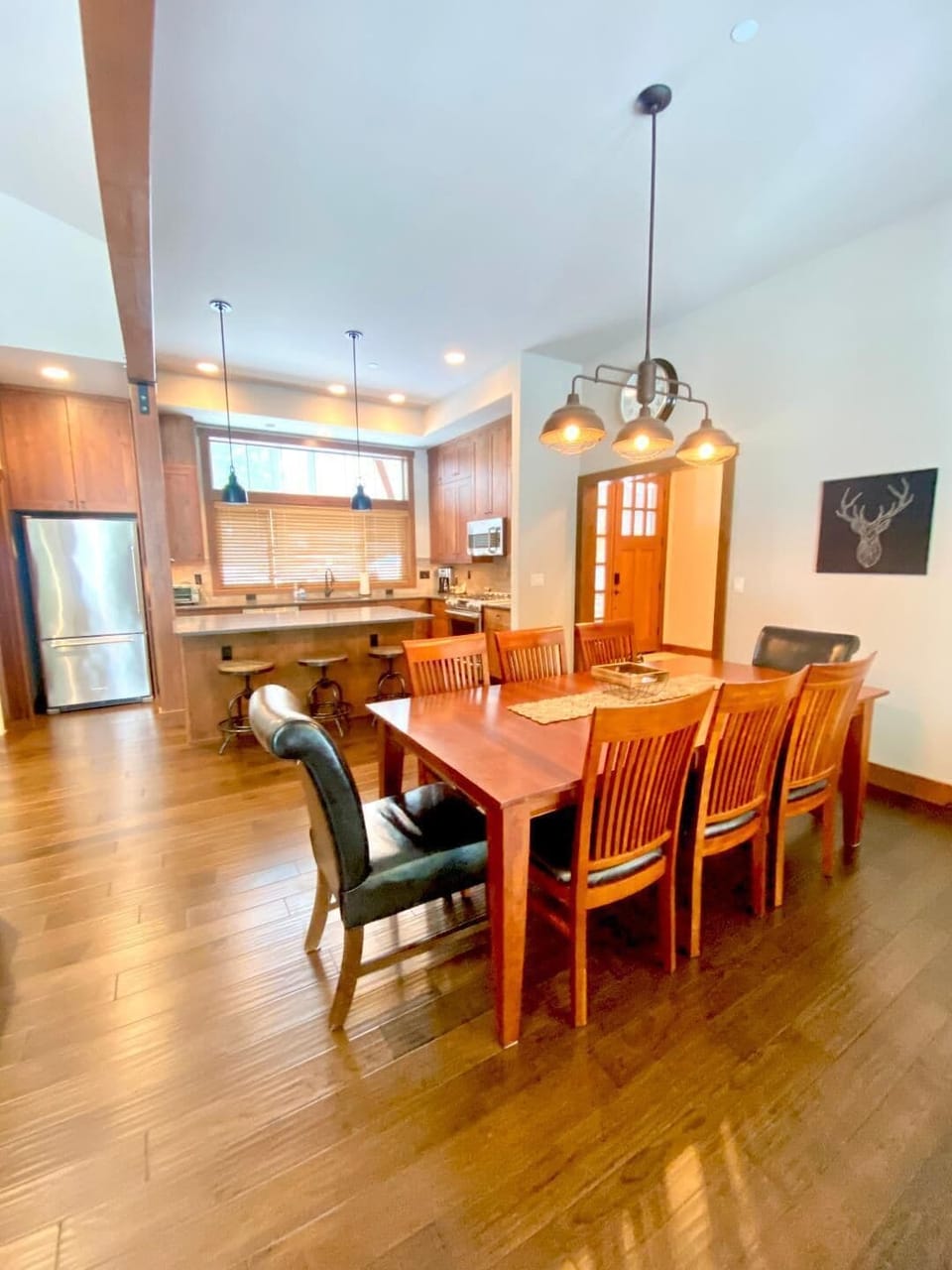 Dining area seats 8