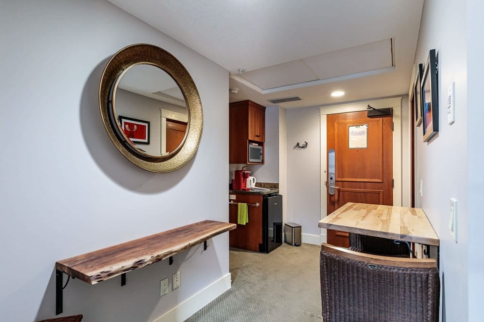 Enjoy quiet meals in this charming dining space for two.