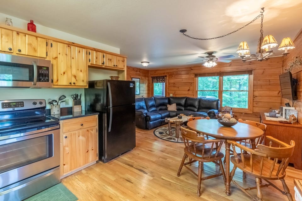 Kitchen - View of kitchen, dining, and living room from entrance.