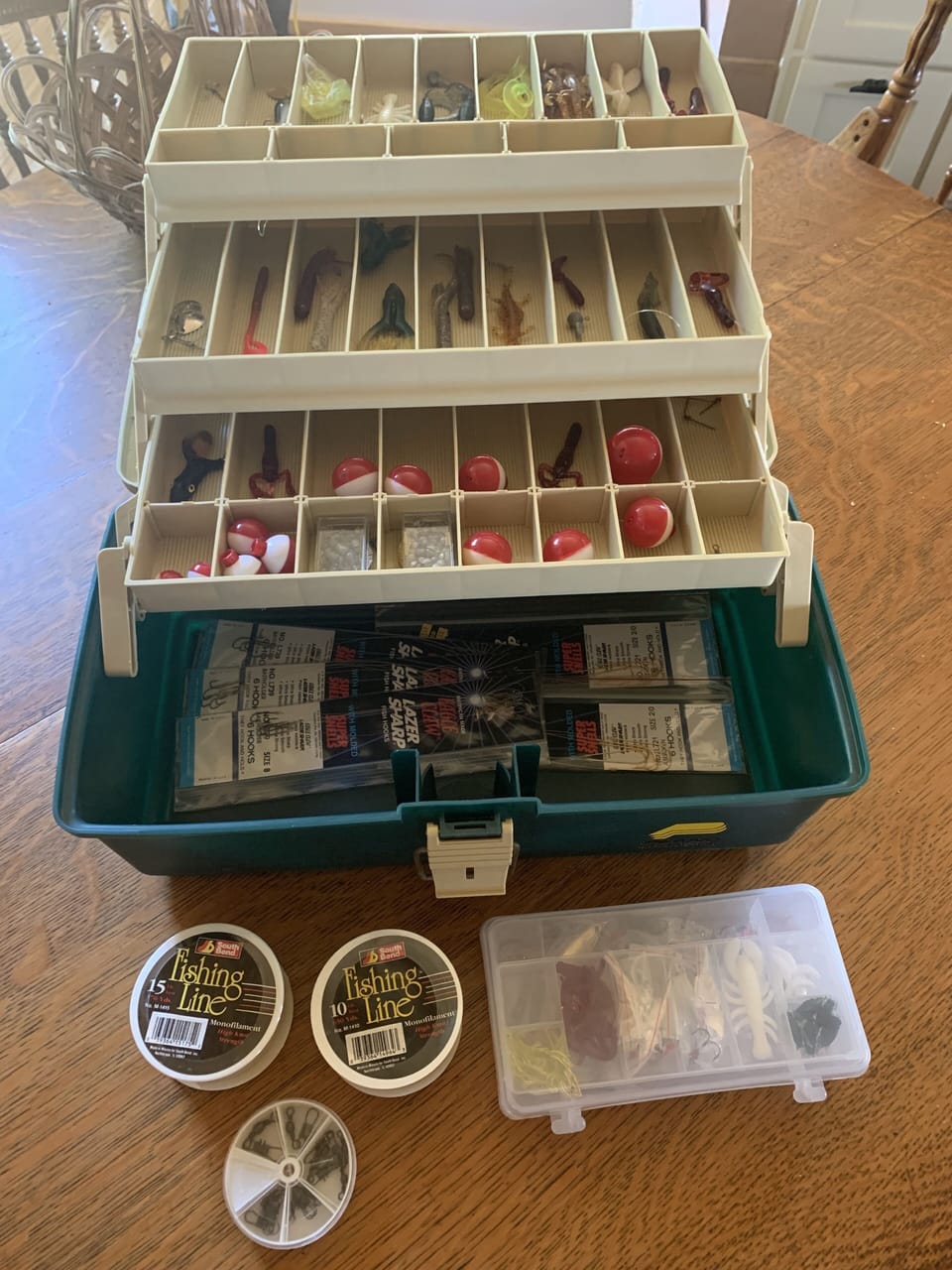 We provide fishing poles and tackle box.