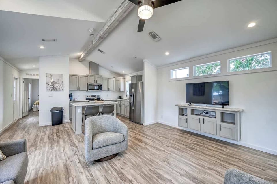 Nice size living room and full-size kitchen!
