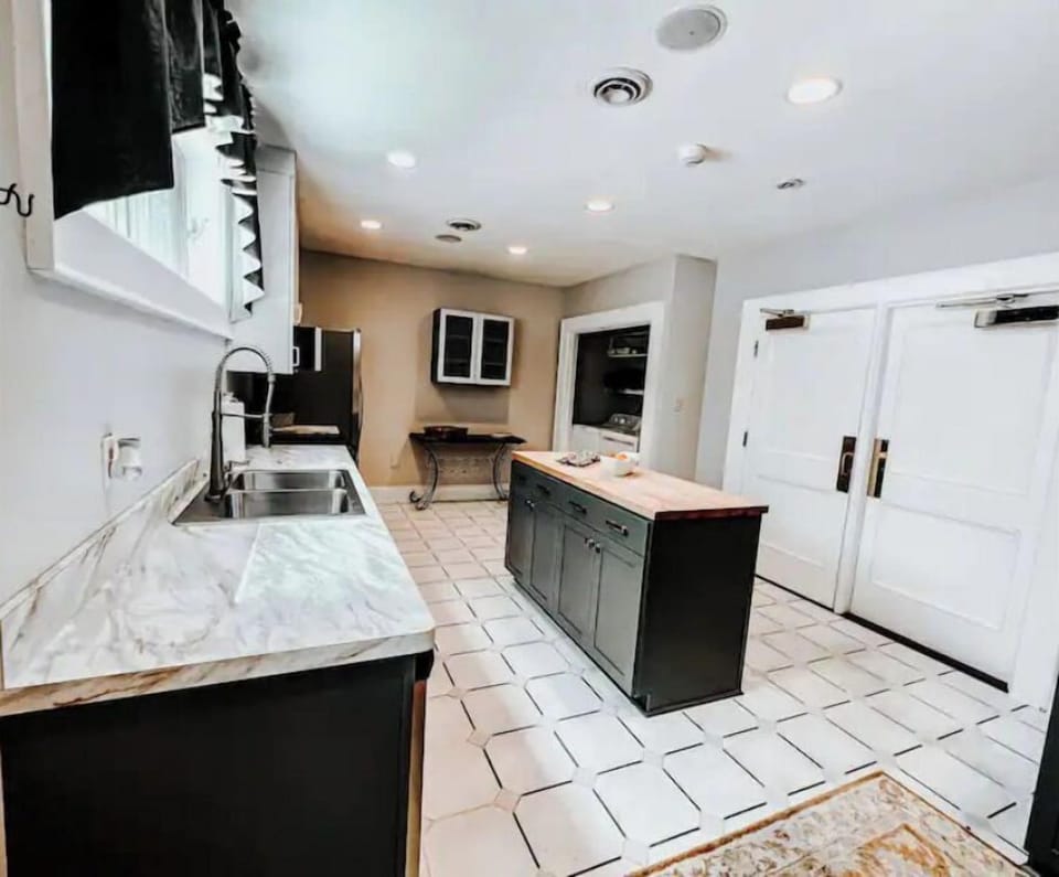 The kitchen fully stocked offers complimentary oil and seasonings for use.  