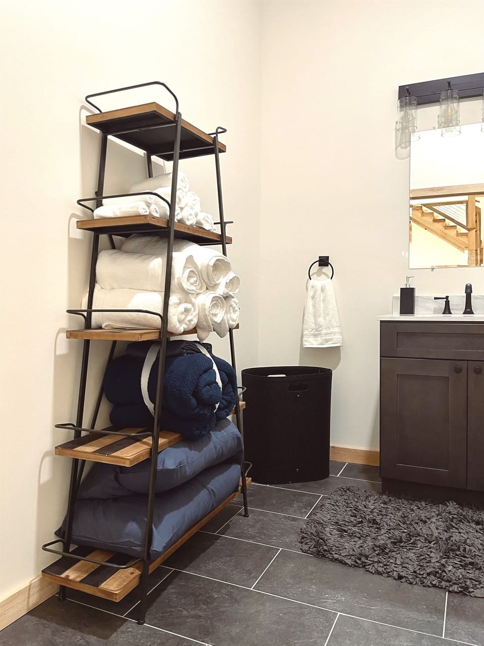 Ground floor half bath with easy access to swim spa.