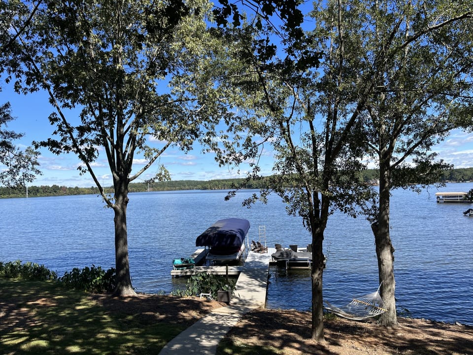 Large dock & backyard w/hammock