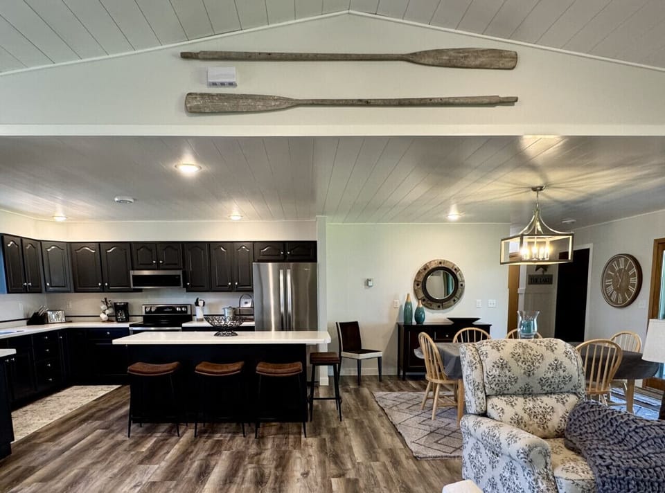 Big kitchen, plenty of counter space, stainless appliances & all the essentials