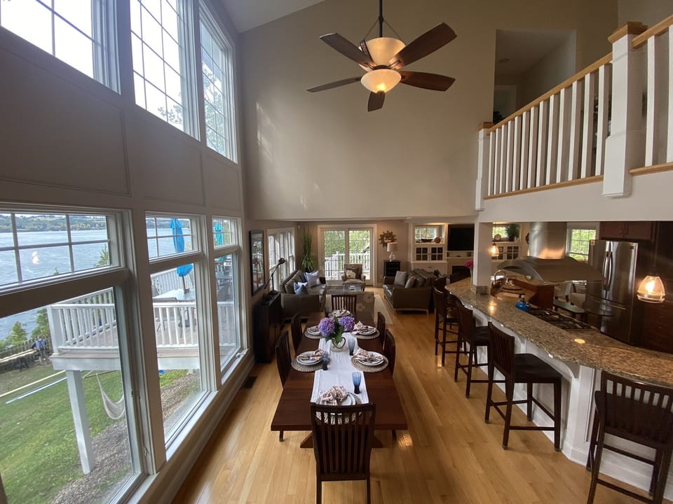double height dining area