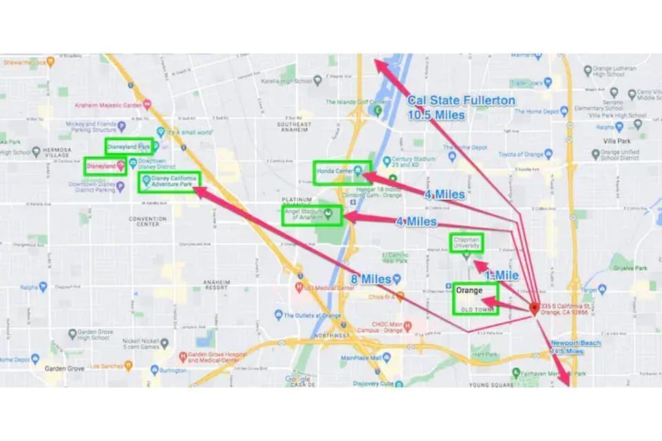 Within minutes of Disneyland, universities, downtown, Sports Venues & dining