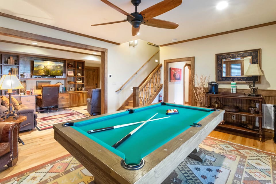 Pool Table, Coffee Bar and Office in the Lower Level Den