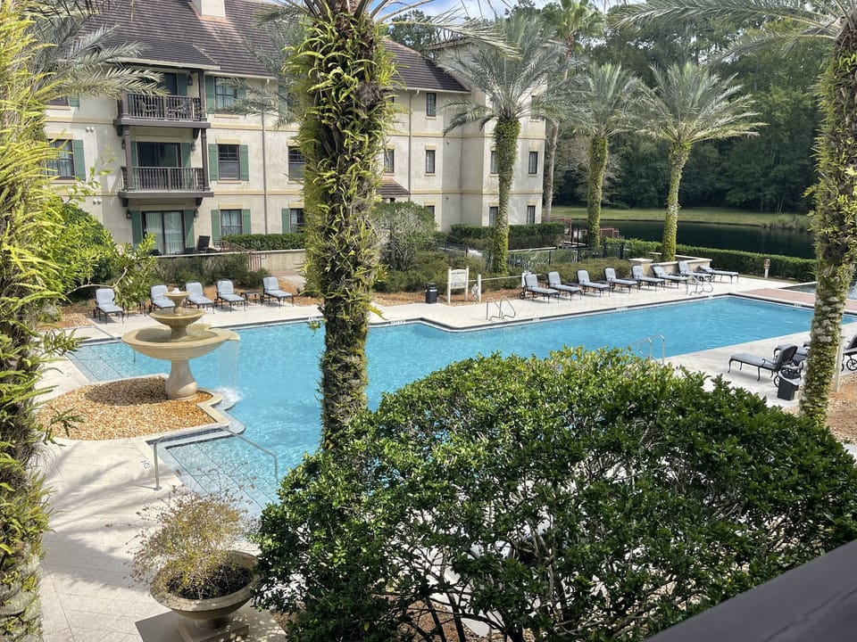 View from private balcony of LATERRA pool