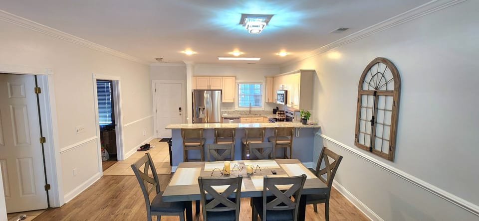 open living room and dining