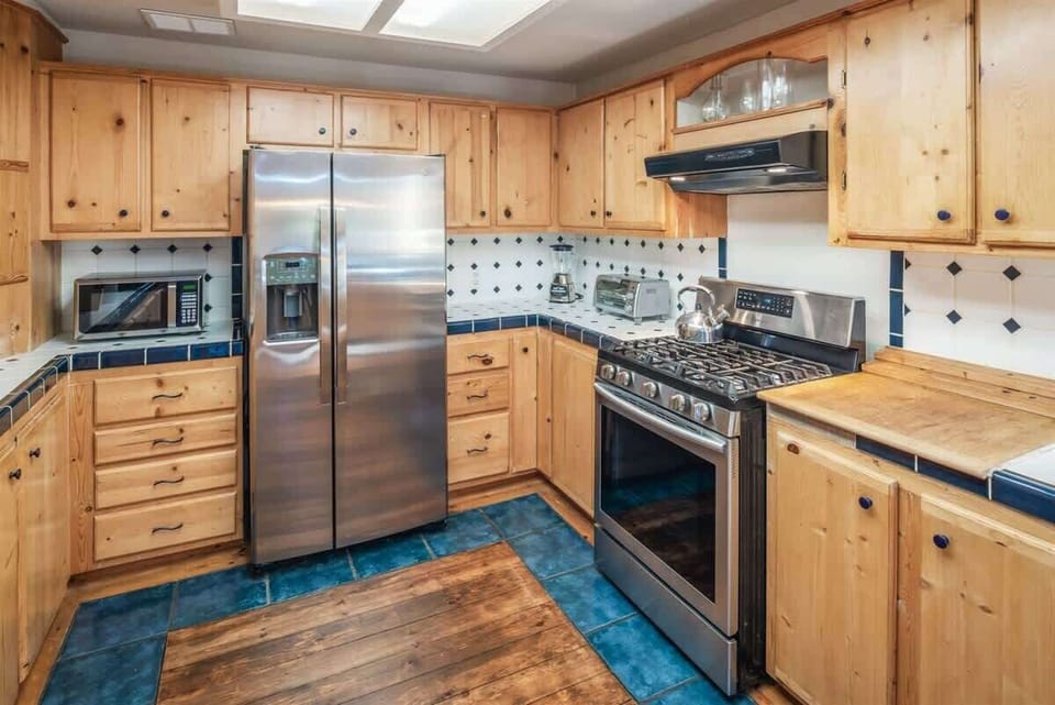 Fully appointed kitchen with a gas range 