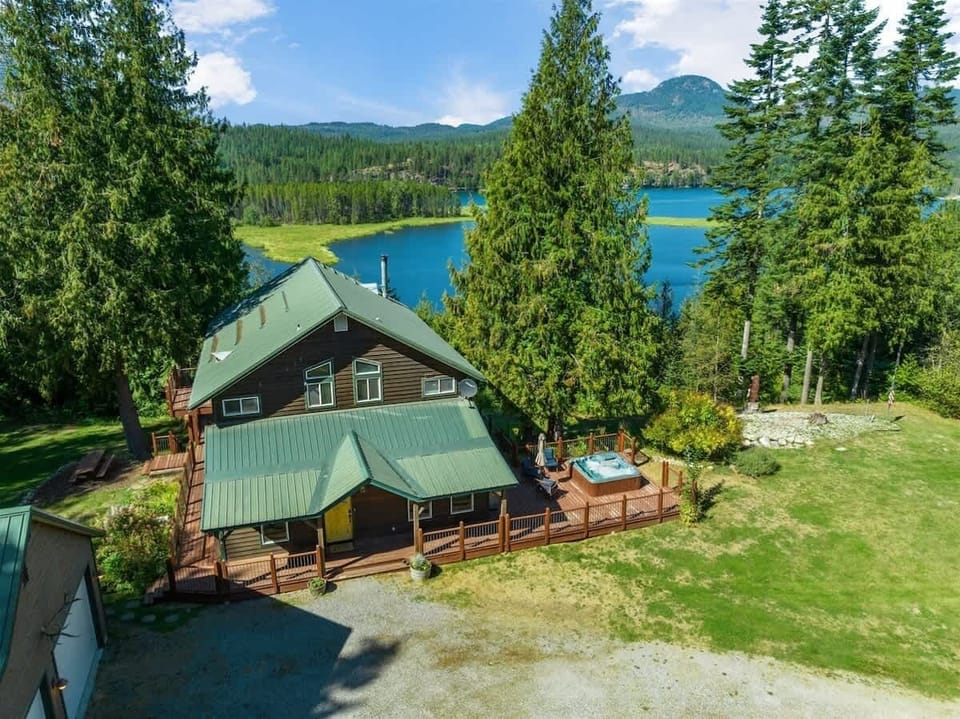 Lake views from this private home on 6 acres
