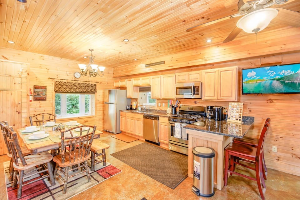 Kitchen and dining. Smart TV for your streaming on our high speed WI-FI