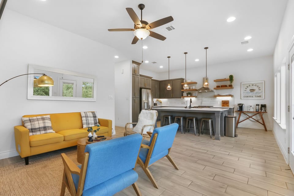View from the living room looking back toward the kitchen.