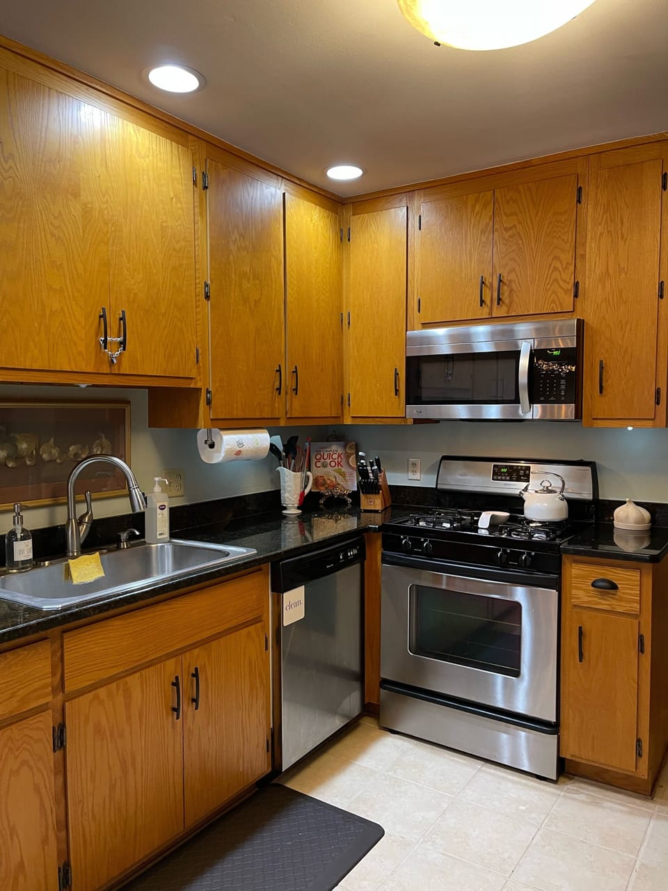 Stainless kitchen.