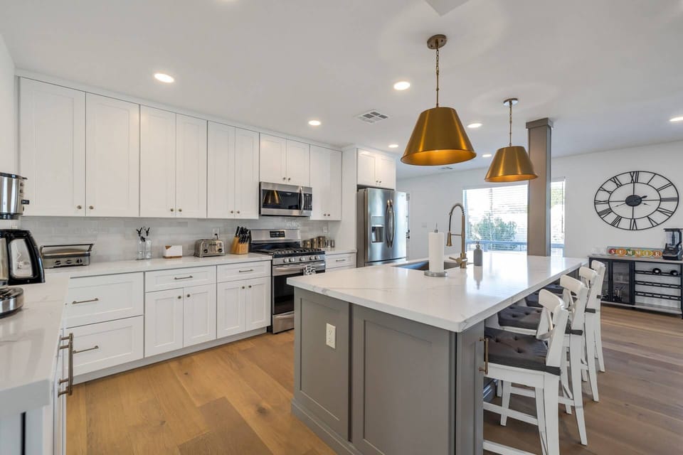 The kitchen has what you need to stay in and prepare your meals
