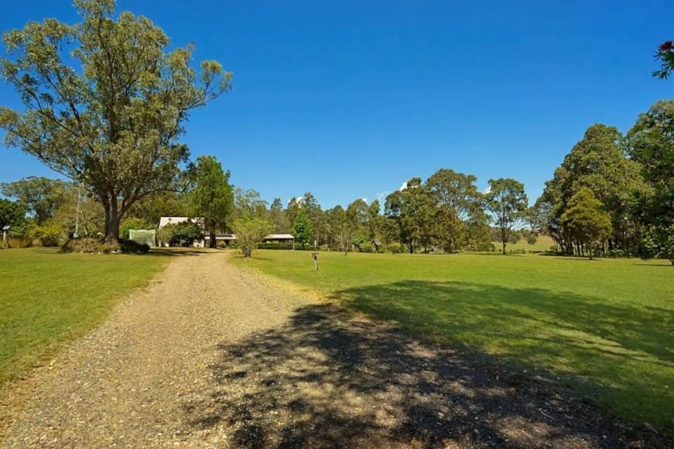 Driveway heading to the House and Cottage, and parking area
