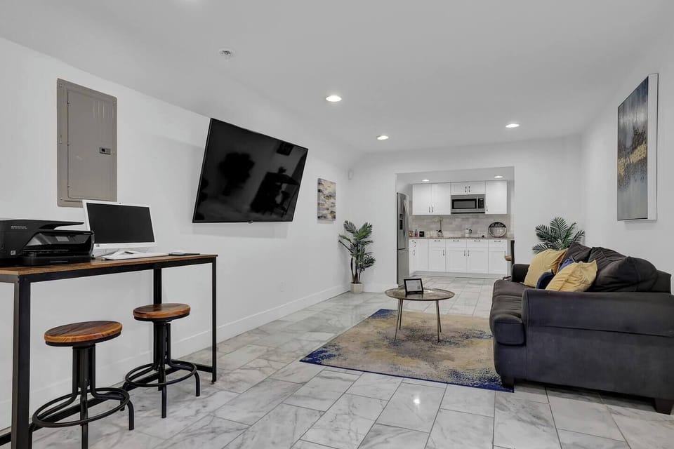 Enjoy your favorite shows in the cozy separate space with its own TV.