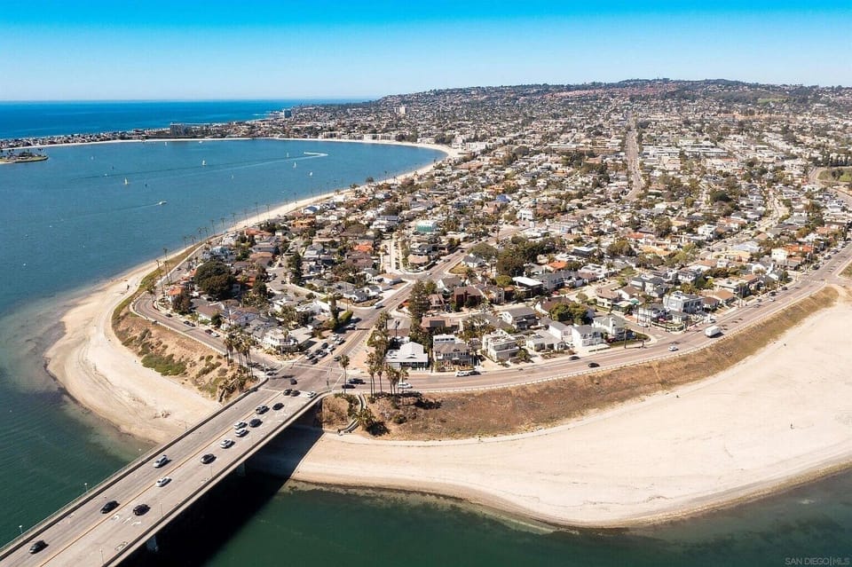 Aerial view of Crown Point.  Our property is on the right side