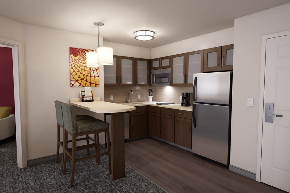 Prepare a meal in the equipped kitchen.