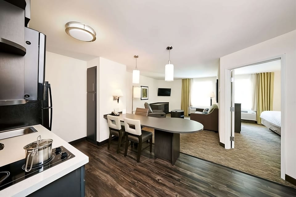 Gather comfortably in an open-plan suite made for relaxing.