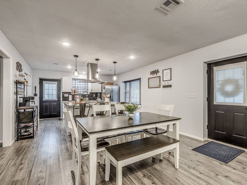 Dining and kitchen space