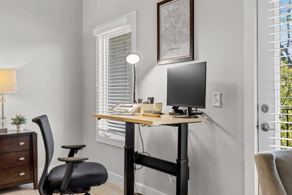 Cozy dedicated work space in Master Bedroom with Private Balcony